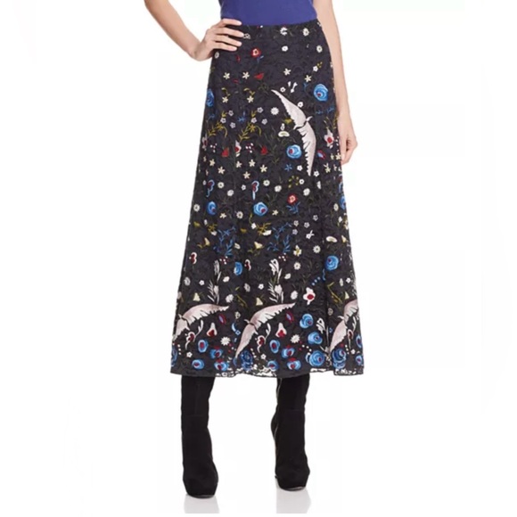 Alice + Olivia Dresses & Skirts - Alice and Olivia Keira Midi Skirt with Embroidery size 10 Beautiful Condition